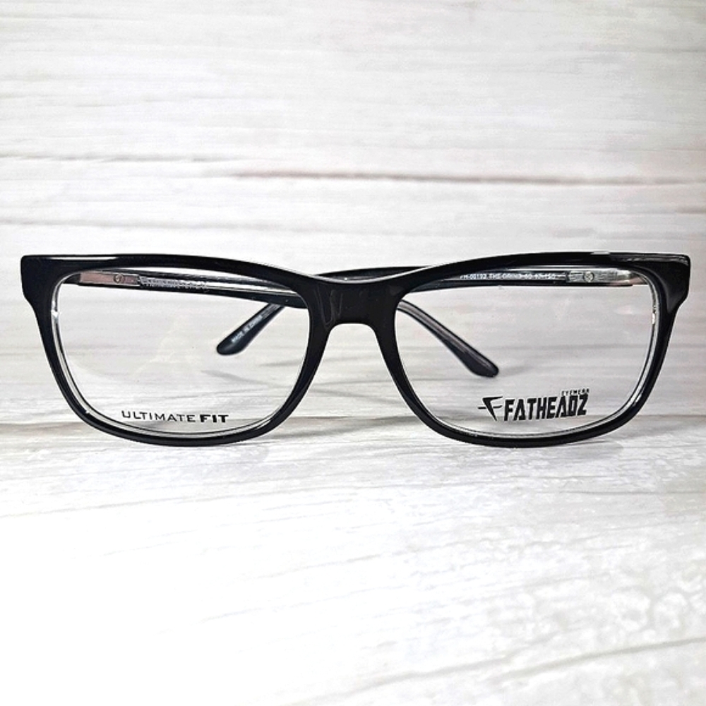 NEW FATHEADZ Eyeglass Frame, large head sizes, black glasses, men, 59-17-150